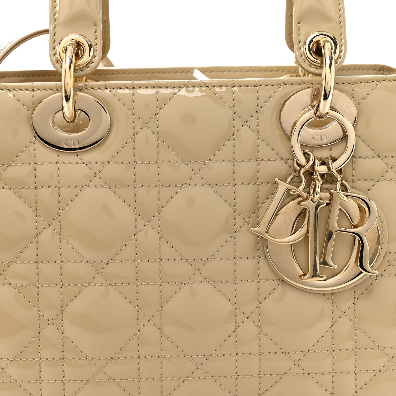 Christian Dior Patent Cannage Small Lady Dior Beige 7 of 10