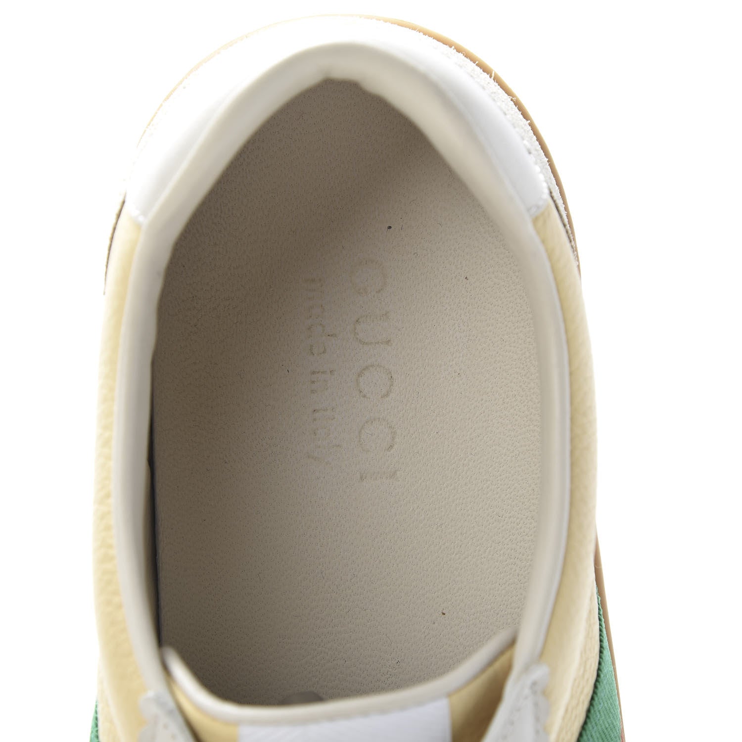 Gucci Calfskin Suede Web Mens G74 Sneakers 8 Oatmeal Burro New Mystic White 7 of 9
