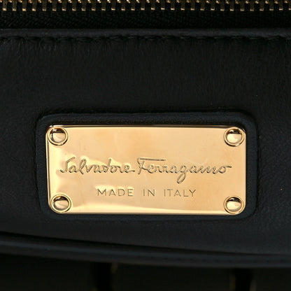 Salvatore Ferragamo Python Crocodile Ostrich Medium Sofia Satchel Black 6 of 9
