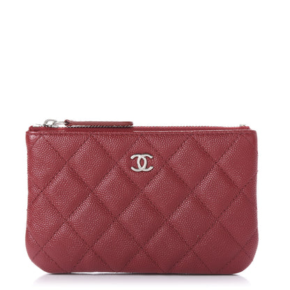 Chanel Caviar Quilted Small Cosmetic Case Dark Red 1 of 10
