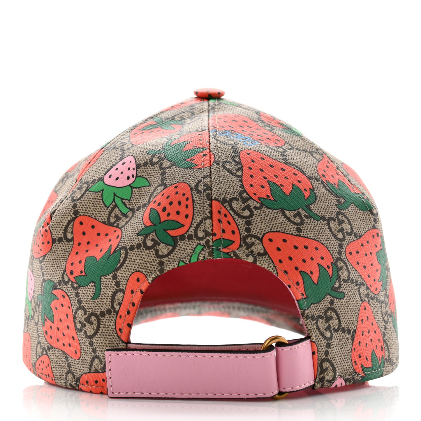GG Supreme Monogram Strawberry Baseball Hat M Beige