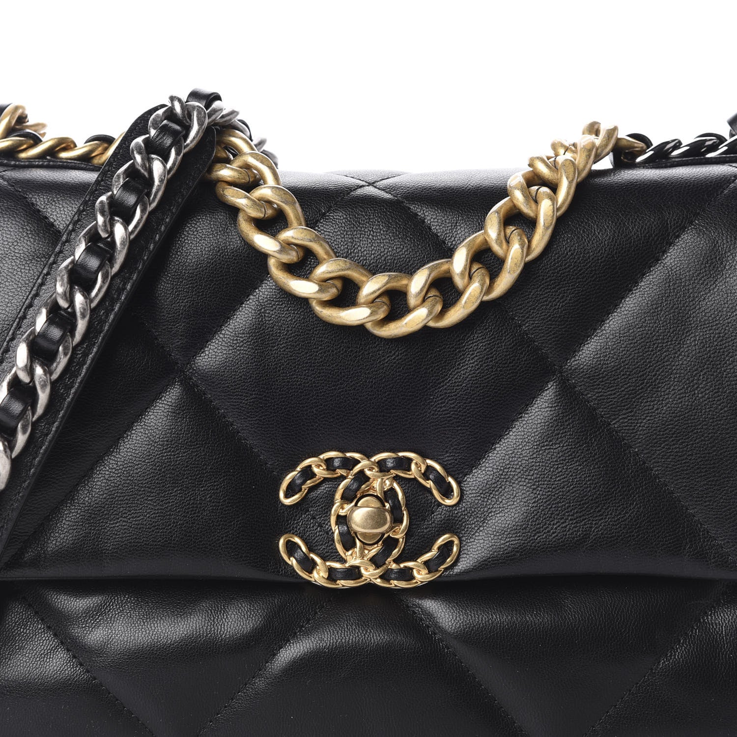 Chanel Lambskin Quilted Medium 19 Flap Black 10 of 11