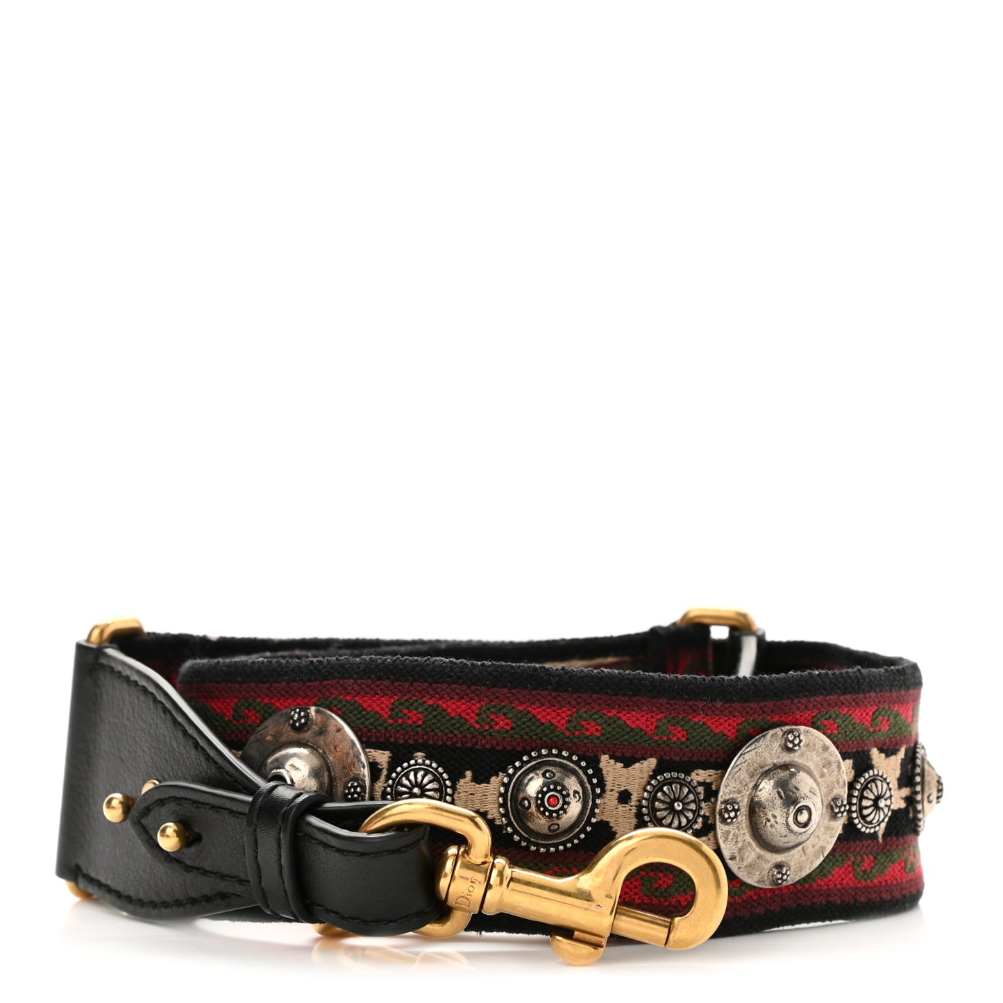 Canvas Embroidered Studded Bohemian Shoulder Strap Red