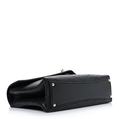 Chanel Lambskin Chevron Stitched Medium Envelope Flap Black 4 of 10