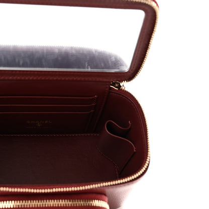 Chanel Caviar Quilted Top Handle Pocket Vanity Case Burgundy 5 of 11
