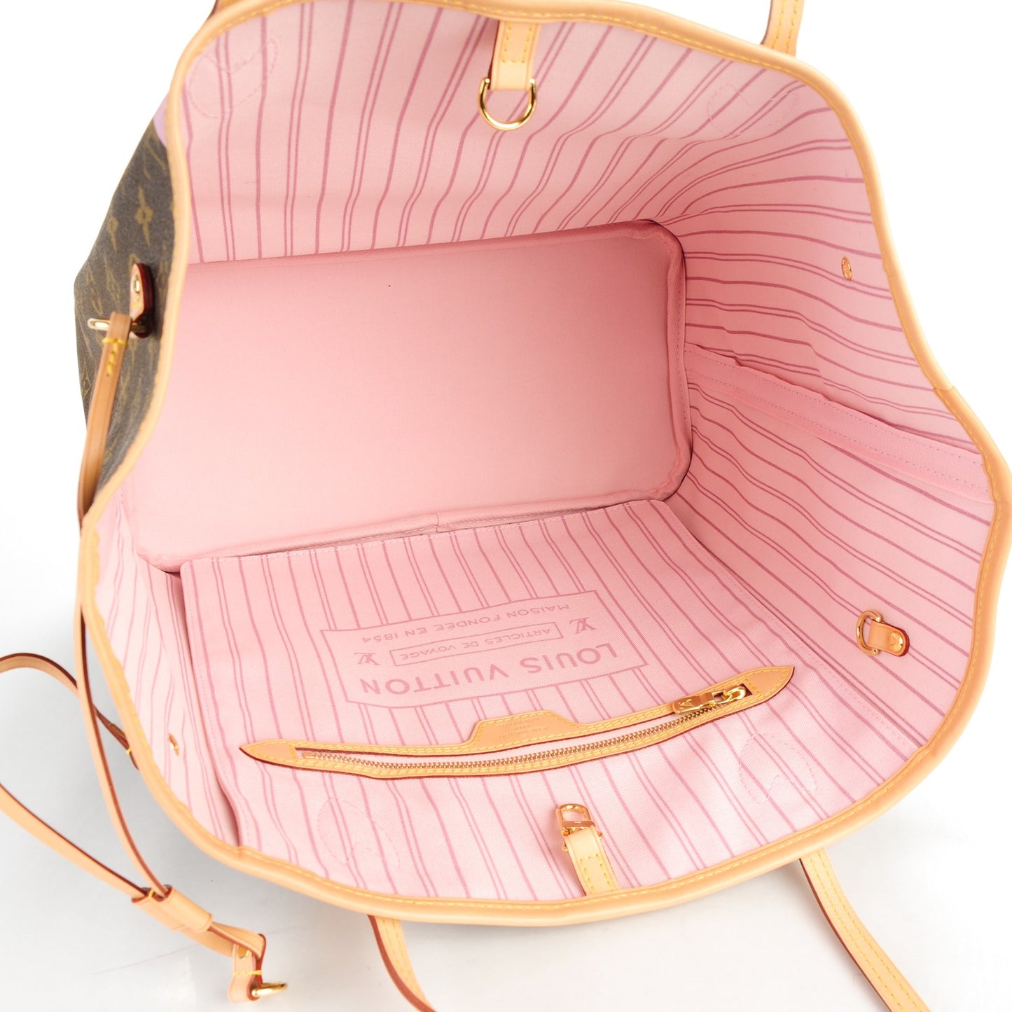 Monogram Capri V Neverfull MM Rose Ballerine