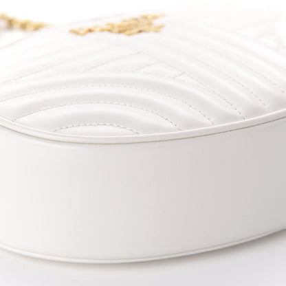 Prada Soft Calfskin Impunture Diagramme Chain Crossbody White 6 of 9