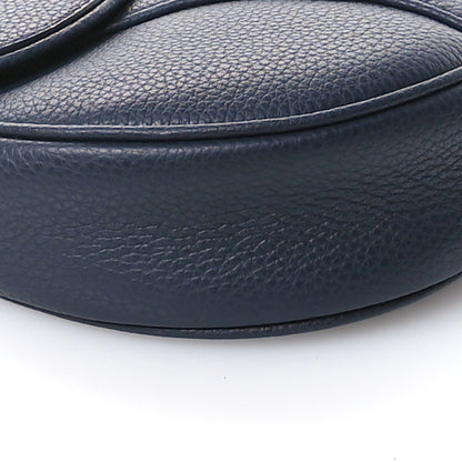 Christian Dior Grained Calfskin Mens Saddle Bag Navy Blue 8 of 9