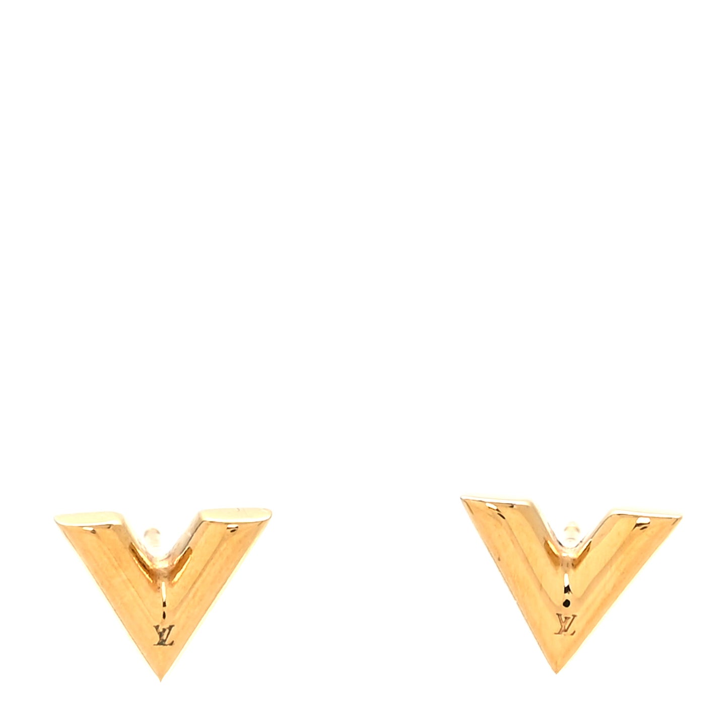 Brass Essential V Stud Earrings Gold