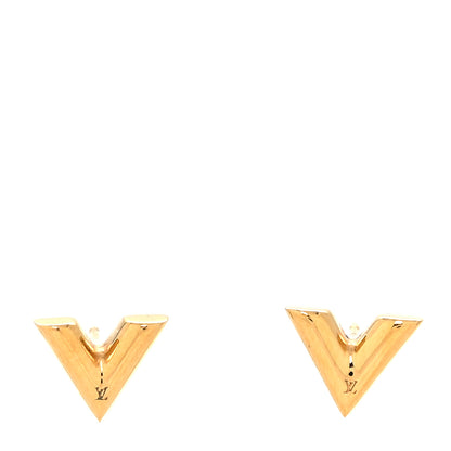 Louis Vuitton Brass Essential V Stud Earrings Gold 1 of 4