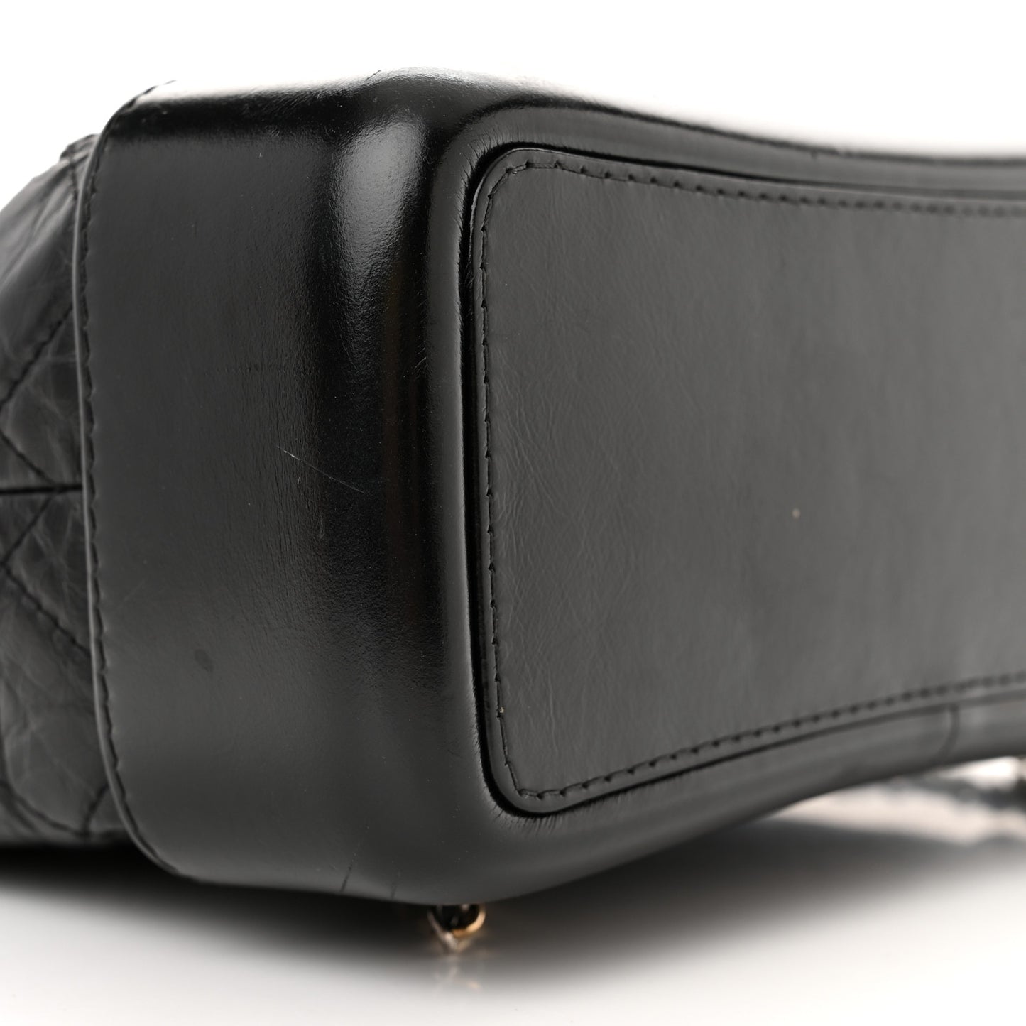 Aged Calfskin Quilted Small Gabrielle Backpack Black