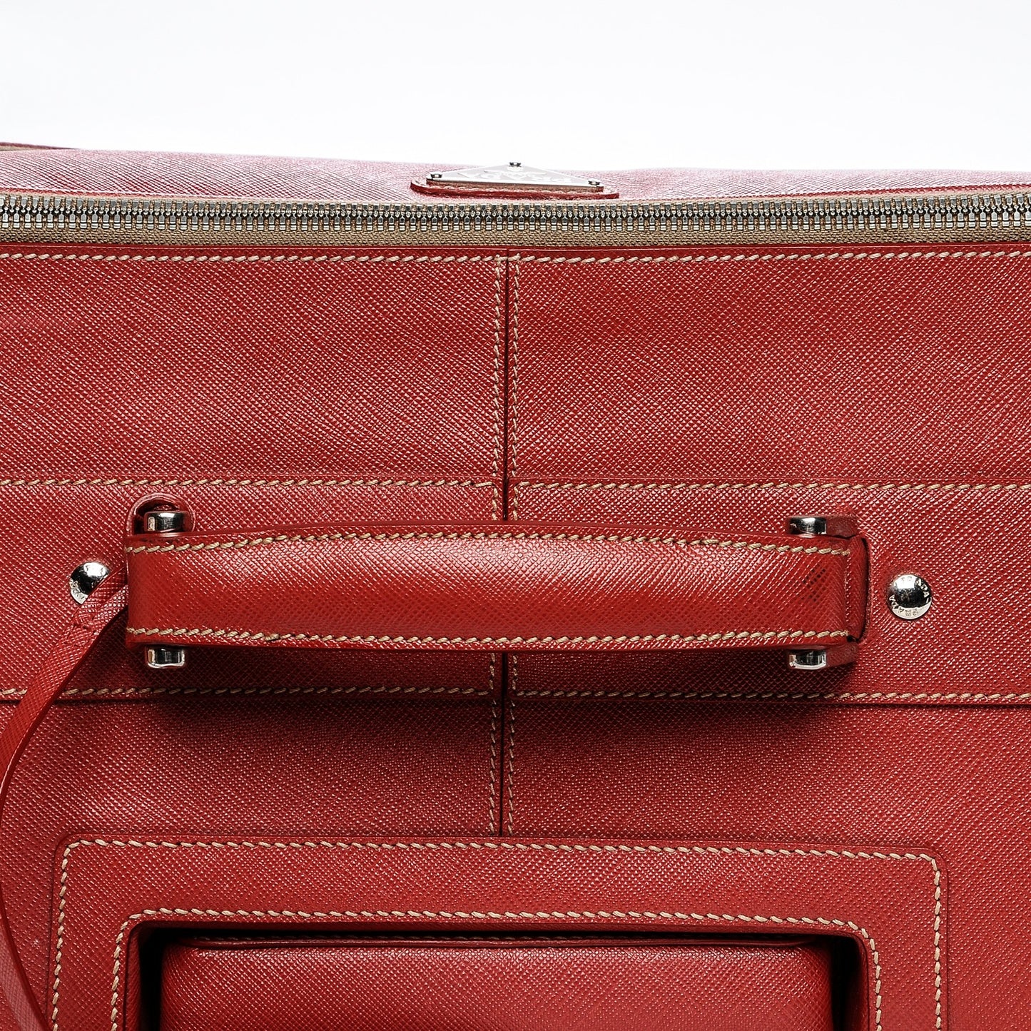 Saffiano Trolley Luggage Fuoco