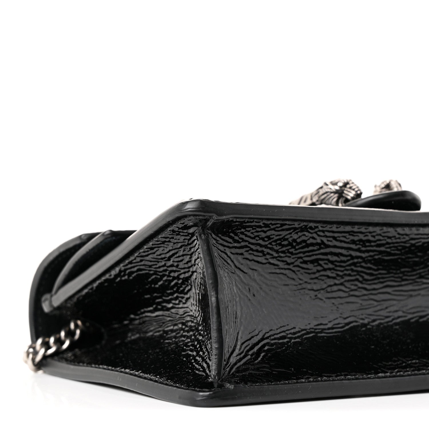 Gucci Crinkled Patent Super Mini Dionysus Shoulder Bag Black 9 of 11