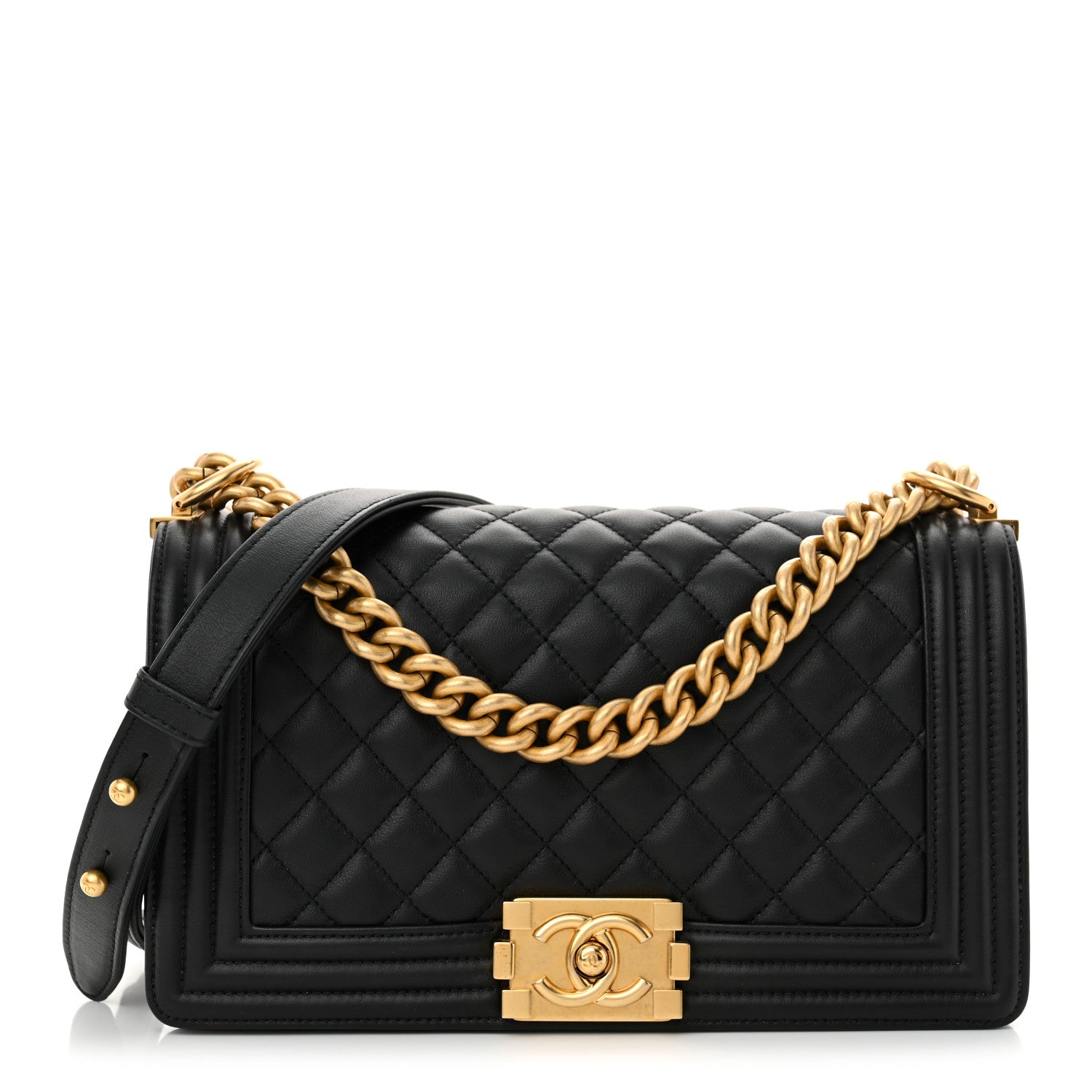 Chanel Calfskin Quilted Medium Boy Flap Black 1 of 10