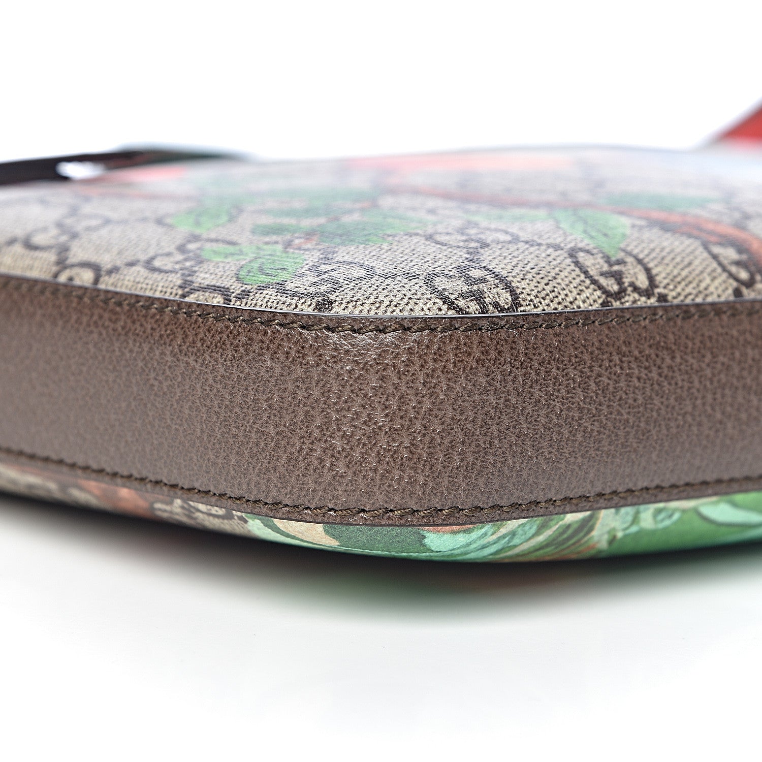 Gucci GG Supreme Monogram Tian Web Medium Flat Messenger Beige Multicolor New Acero 8 of 10