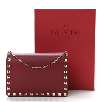 Valentino Garavani Calfskin Rockstud Wallet on Chain Camelia 11 of 11
