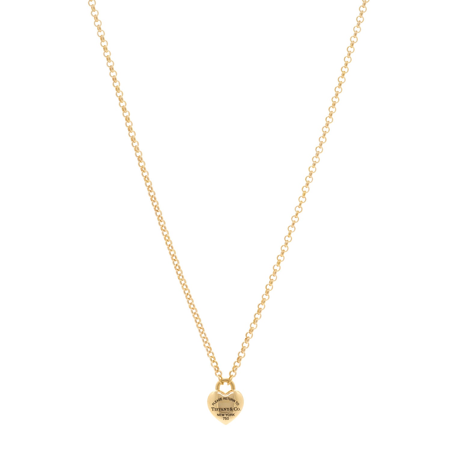 Tiffany 18K Yellow Gold Return to Tiffany Full Heart Pendant Necklace 1 of 6