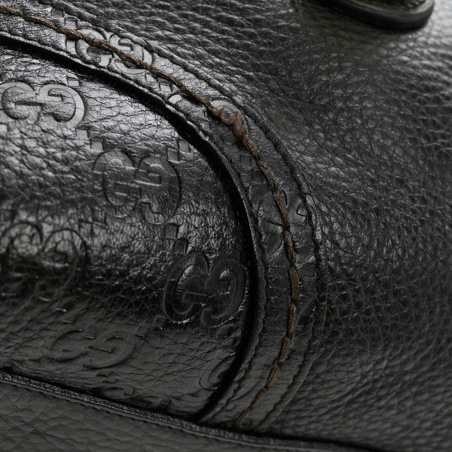 Gucci Calfskin Guccissima Signoria Bowler Bag Black 11 of 11