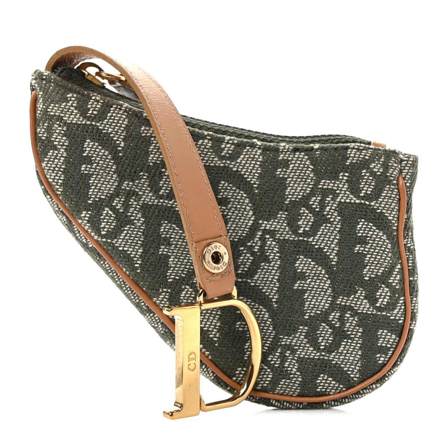 Christian Dior Monogram Saddle Coin Purse Green 1 of 6