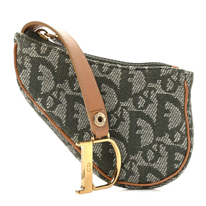 Christian Dior Monogram Saddle Coin Purse Green 1 of 6
