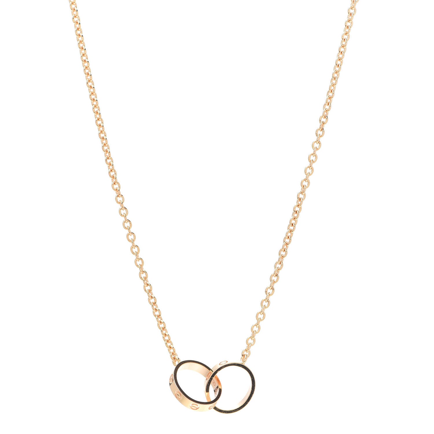 Cartier 18K Pink Gold Interlocking LOVE Necklace 1 of 5