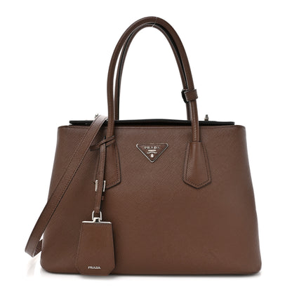 Prada Saffiano Cuir Twin Tote Cocoa 1 of 17