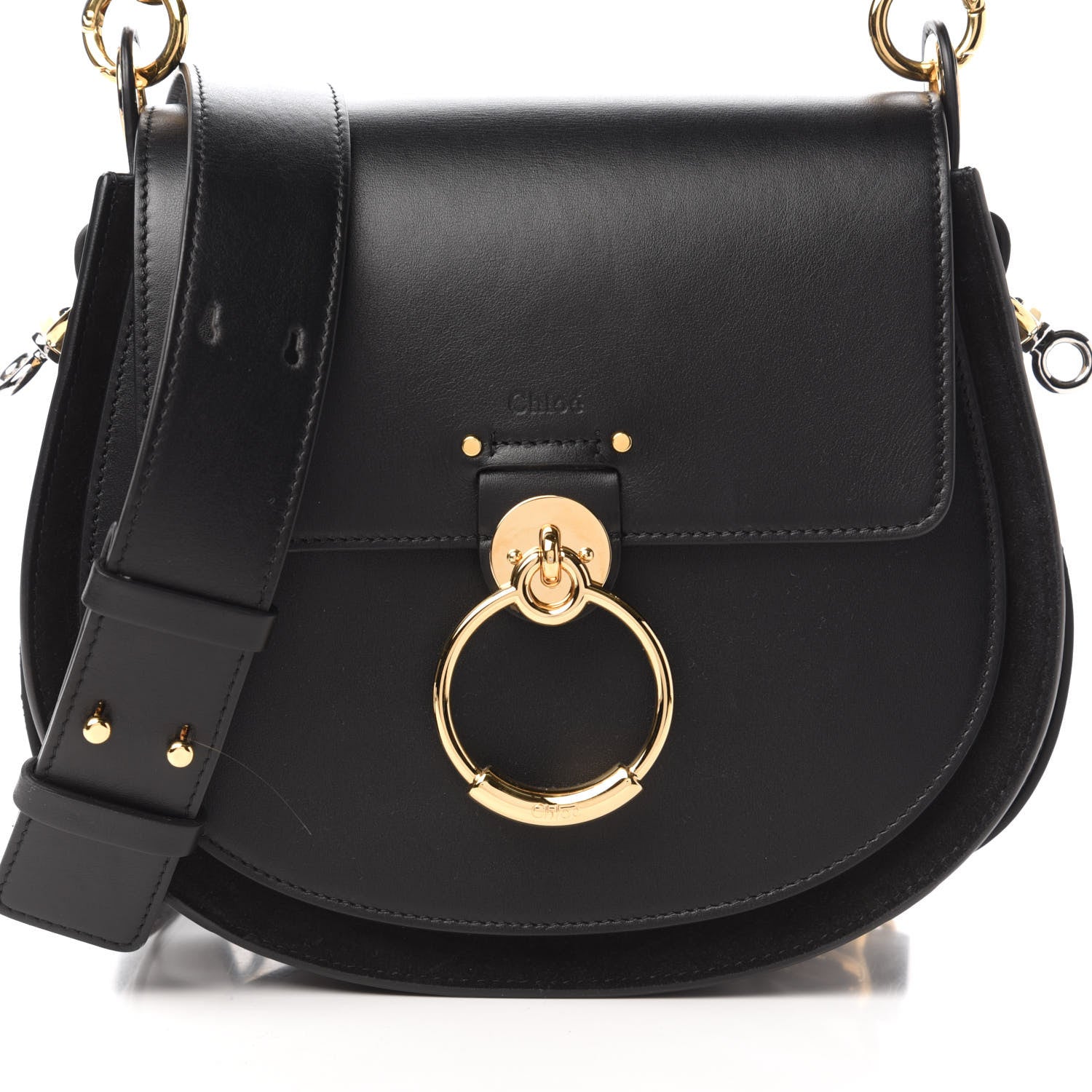 Chloe Calfskin Suede Large Tess Bag Black 9 of 10