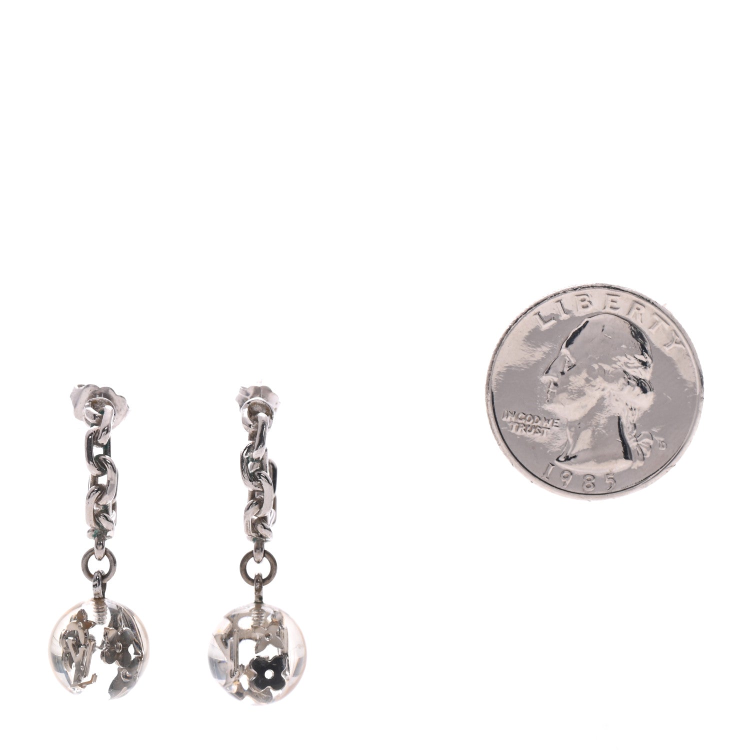Louis Vuitton Resin Bubbles Inclusion Earrings Transparent 2 of 5