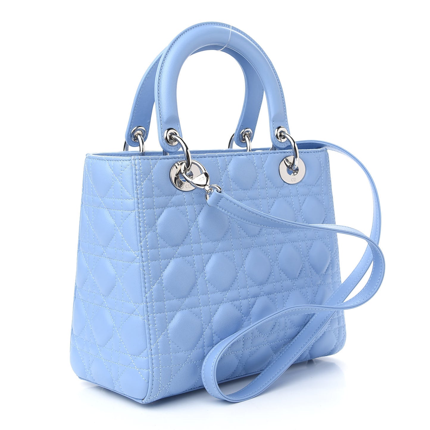 Lambskin Cannage Medium Lady Dior Light Blue