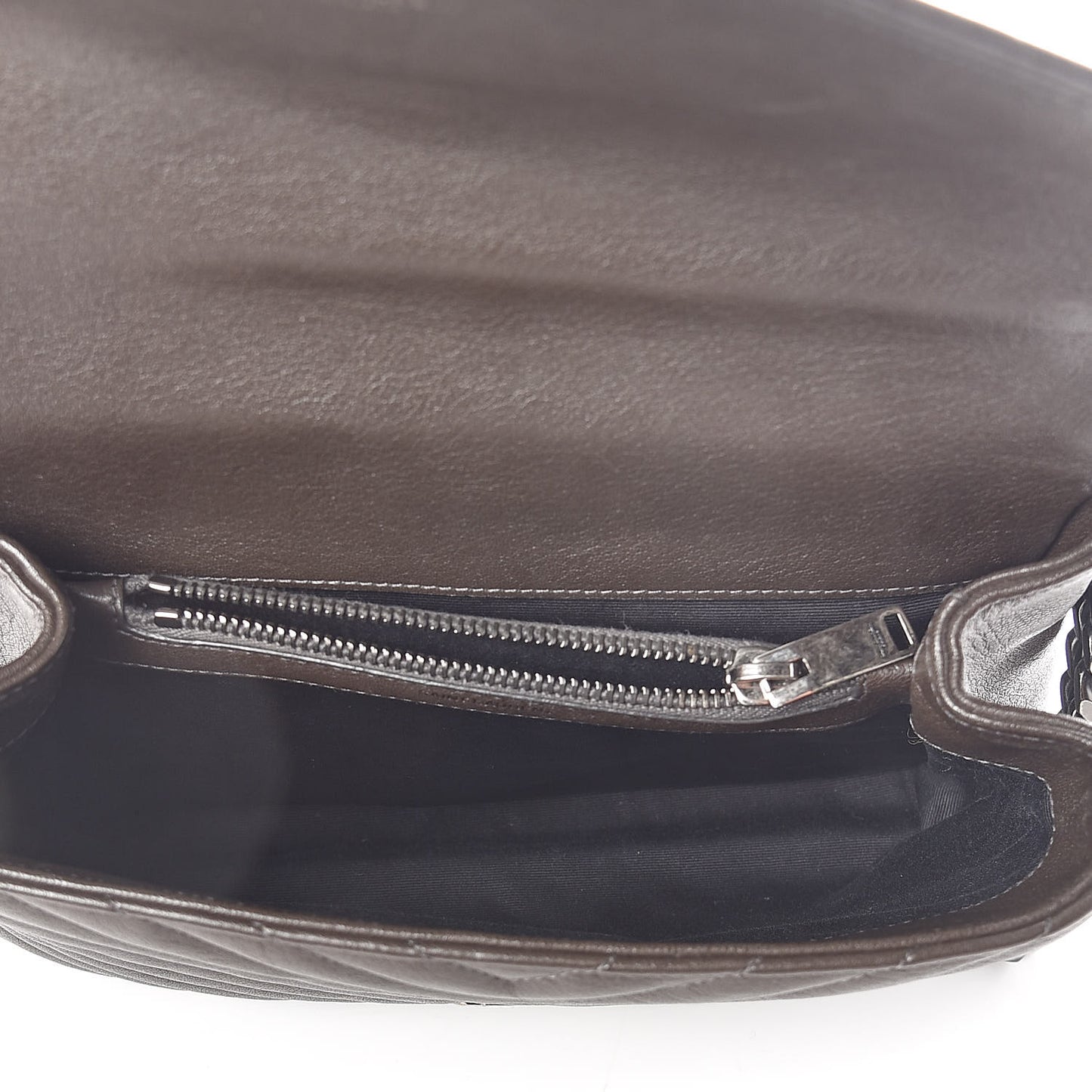 Calfskin Matelasse Chevron Monogram Medium College Bag Faggio