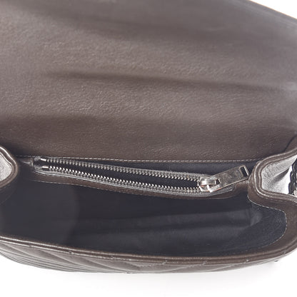 Saint Laurent Calfskin Matelasse Chevron Monogram Medium College Bag Faggio 5 of 9