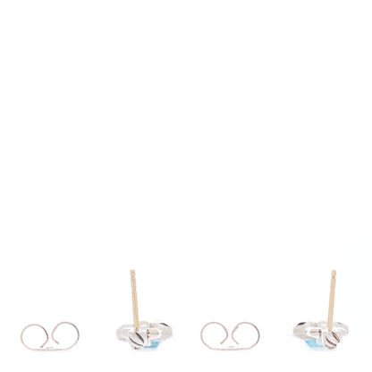David Yurman Sterling Silver Diamond Blue Topaz Stax Drop Earrings 3 of 4