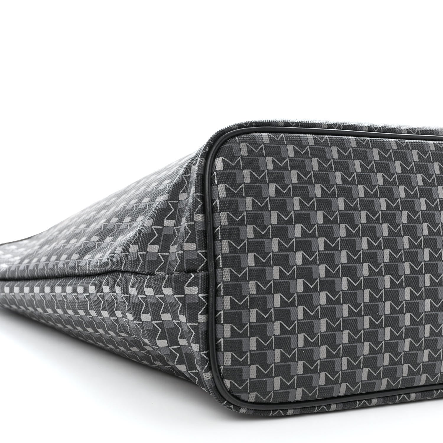 Moynat Grained Calfskin Canvas 1920 Oh! Tote Ruban GM Carbon Silver 9 of 10