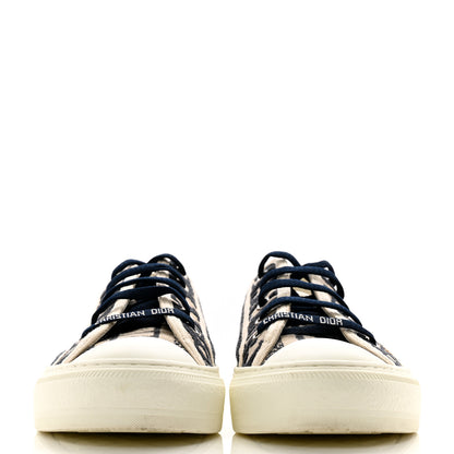 Christian Dior Canvas Oblique Walk'N'Dior Low Top Sneakers 39 Deep Blue 2 of 10