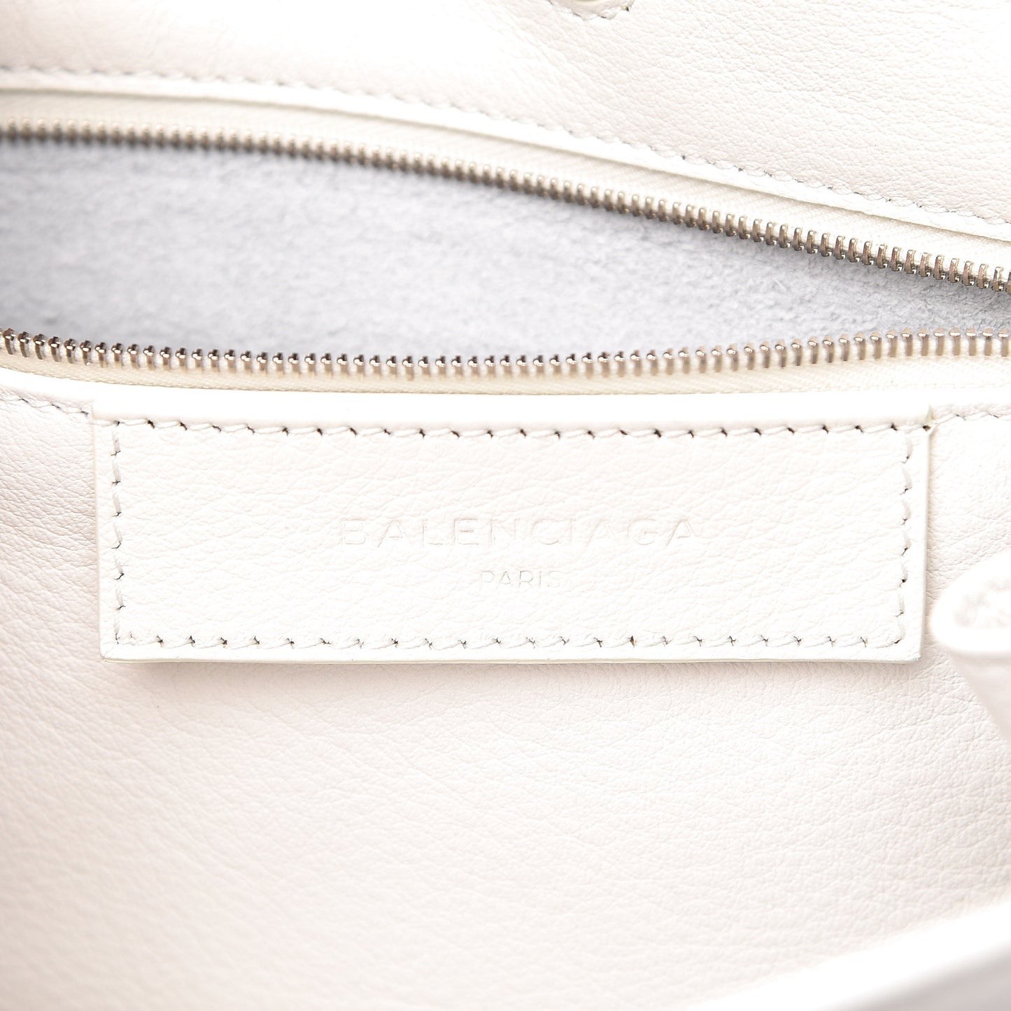Grained Calfskin Papier Mini A4 Zip Around Tote White