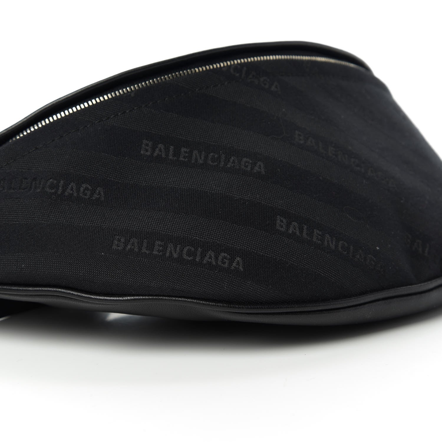 Balenciaga Canvas Jacquard Diagonal Allover Logo XS Souvenir Belt Bag Black 6 of 9