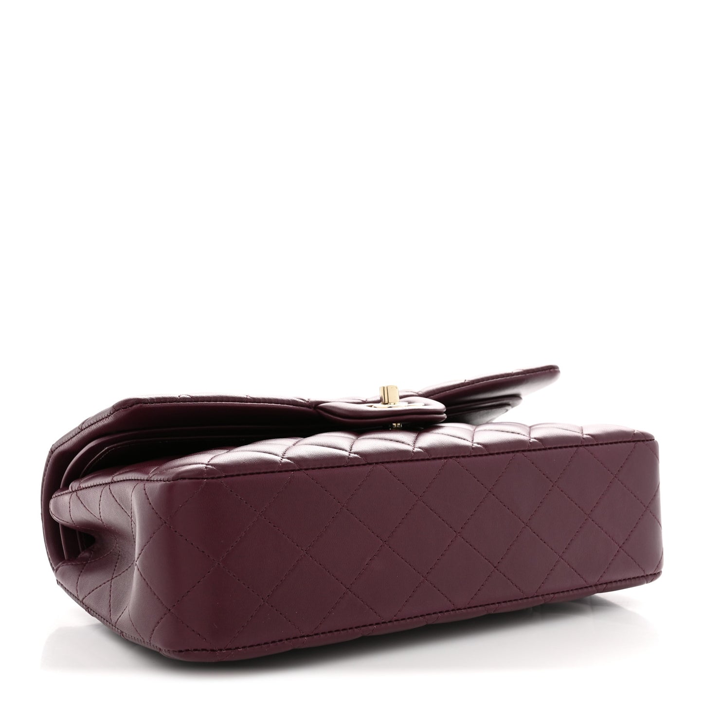 Lambskin Quilted Medium Double Flap Burgundy