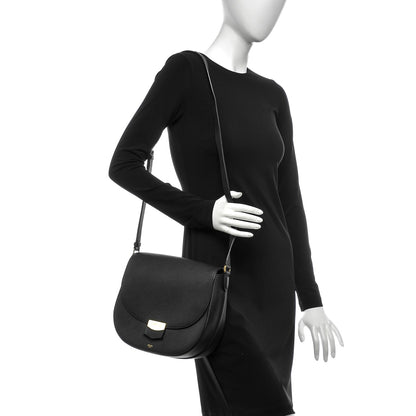 Celine Grained Calfskin Medium Trotteur Black 2 of 7