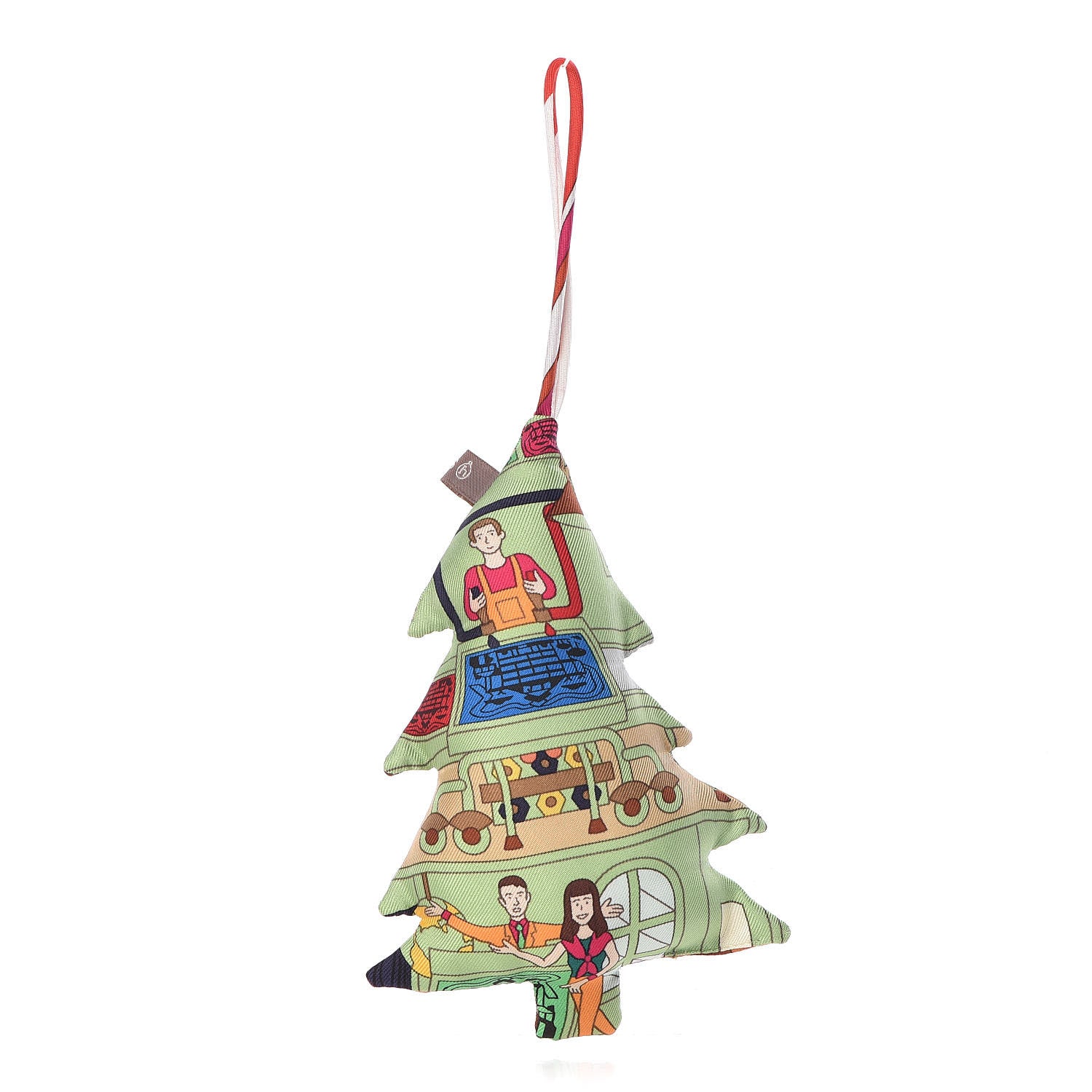 Hermes Silk Petit H Tree Ornament Charm 1 of 5