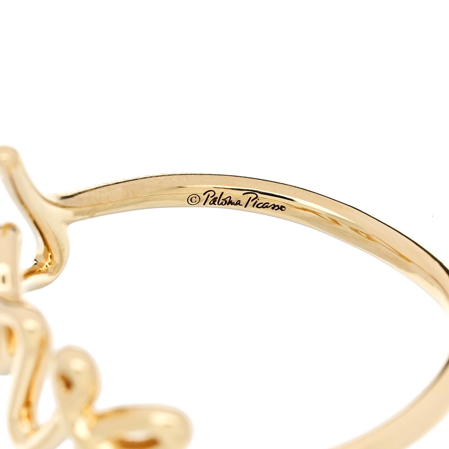 Tiffany 18K Yellow Gold Paloma's Graffiti Love Ring 57 8 5 of 5