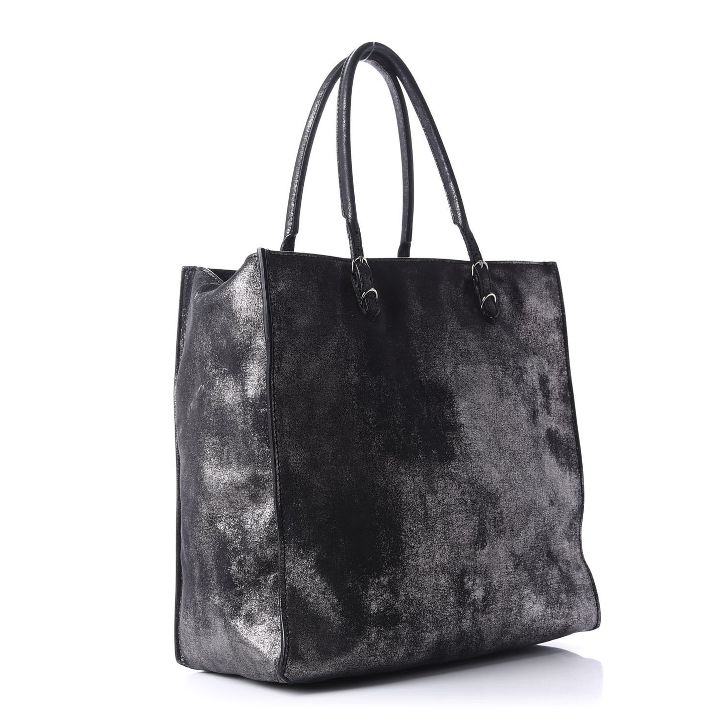 Metallic Calfskin Milkyway Papier A5 Tote Black