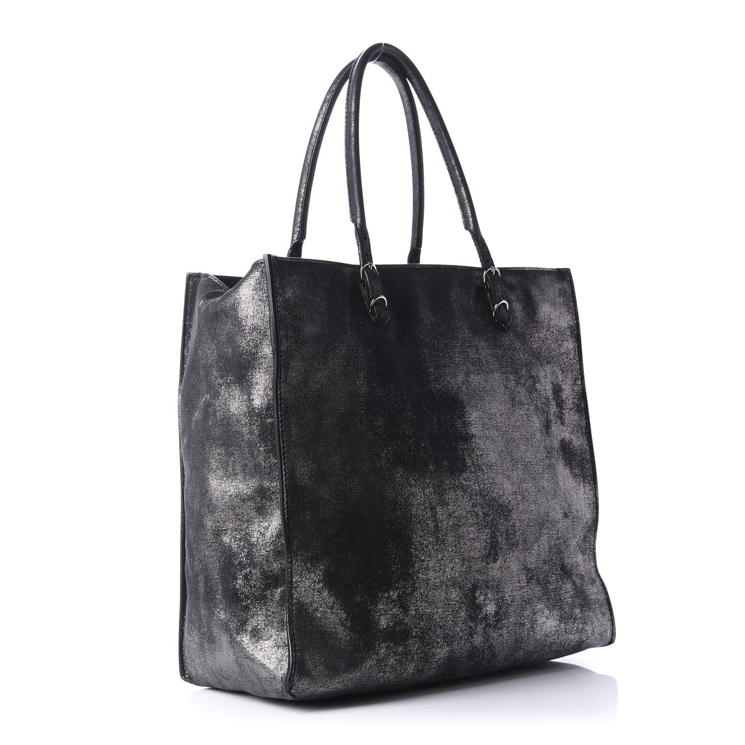 Balenciaga Metallic Calfskin Milkyway Papier A5 Tote Black 3 of 12
