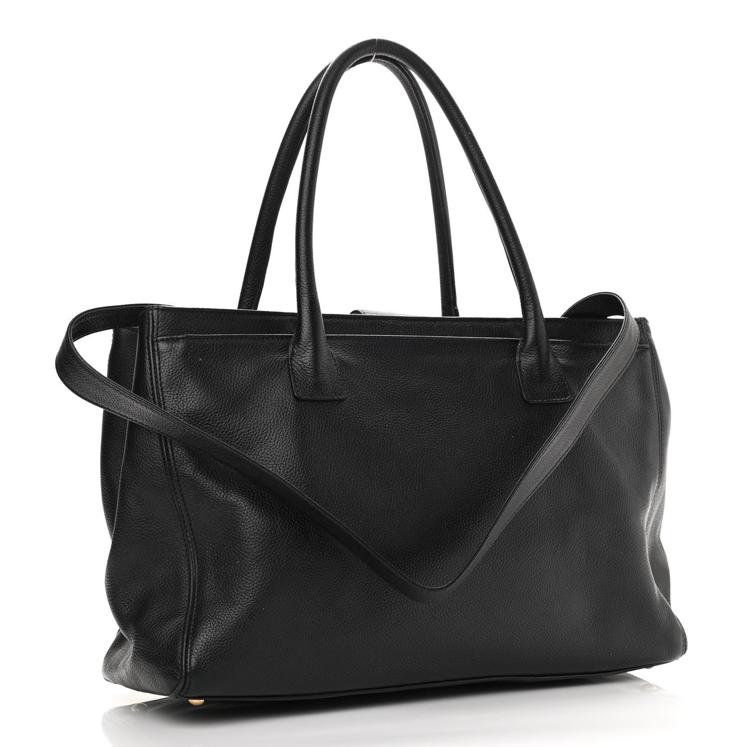 Chanel Calfskin Cerf Executive Shopper Tote Black 3 of 13