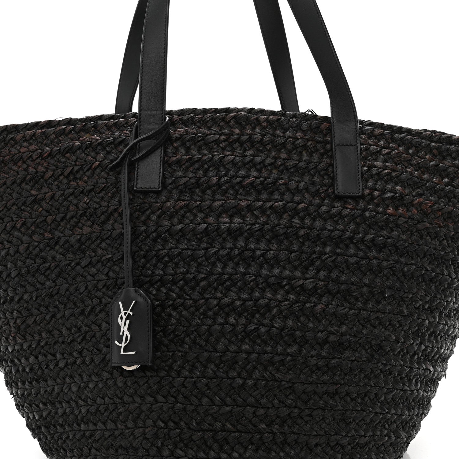 Saint Laurent Raffia Medium Panier Bag Black 7 of 10