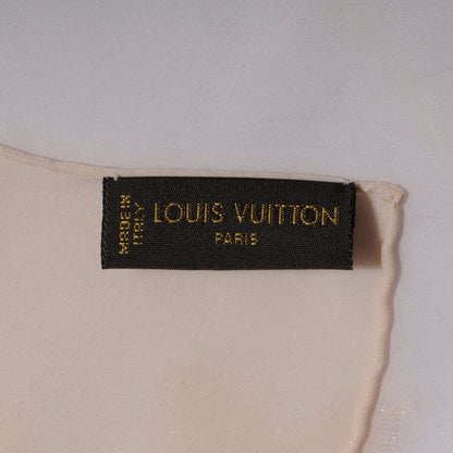 Louis Vuitton Silk Polyamide Glitter Monogram Shawl Beige 4 of 5