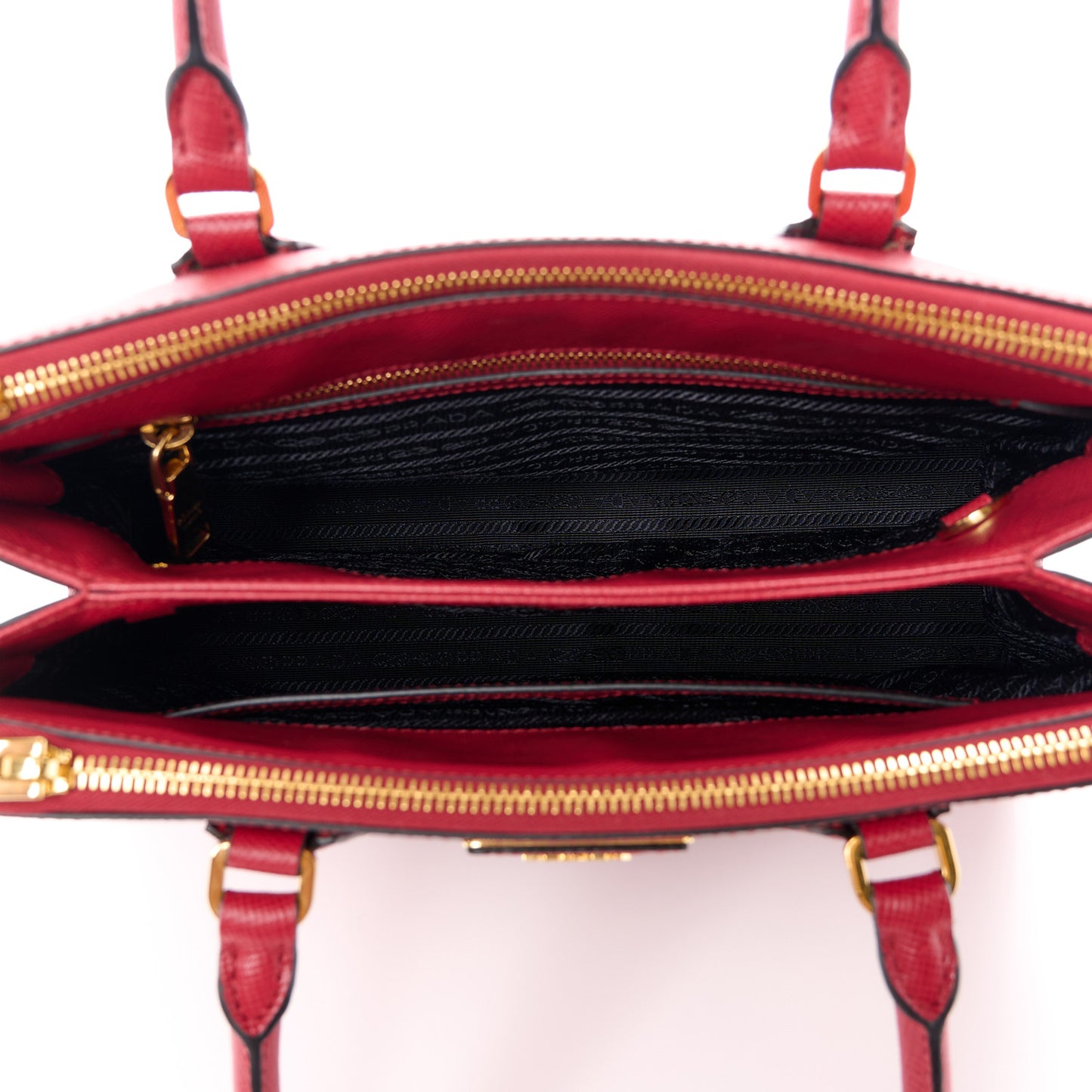 Saffiano Medium Galleria Double Zip Tote Fuoco