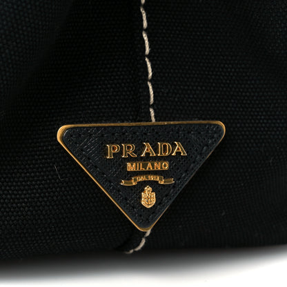 Prada Canapa Small Logo Tote Black Talco 10 of 13