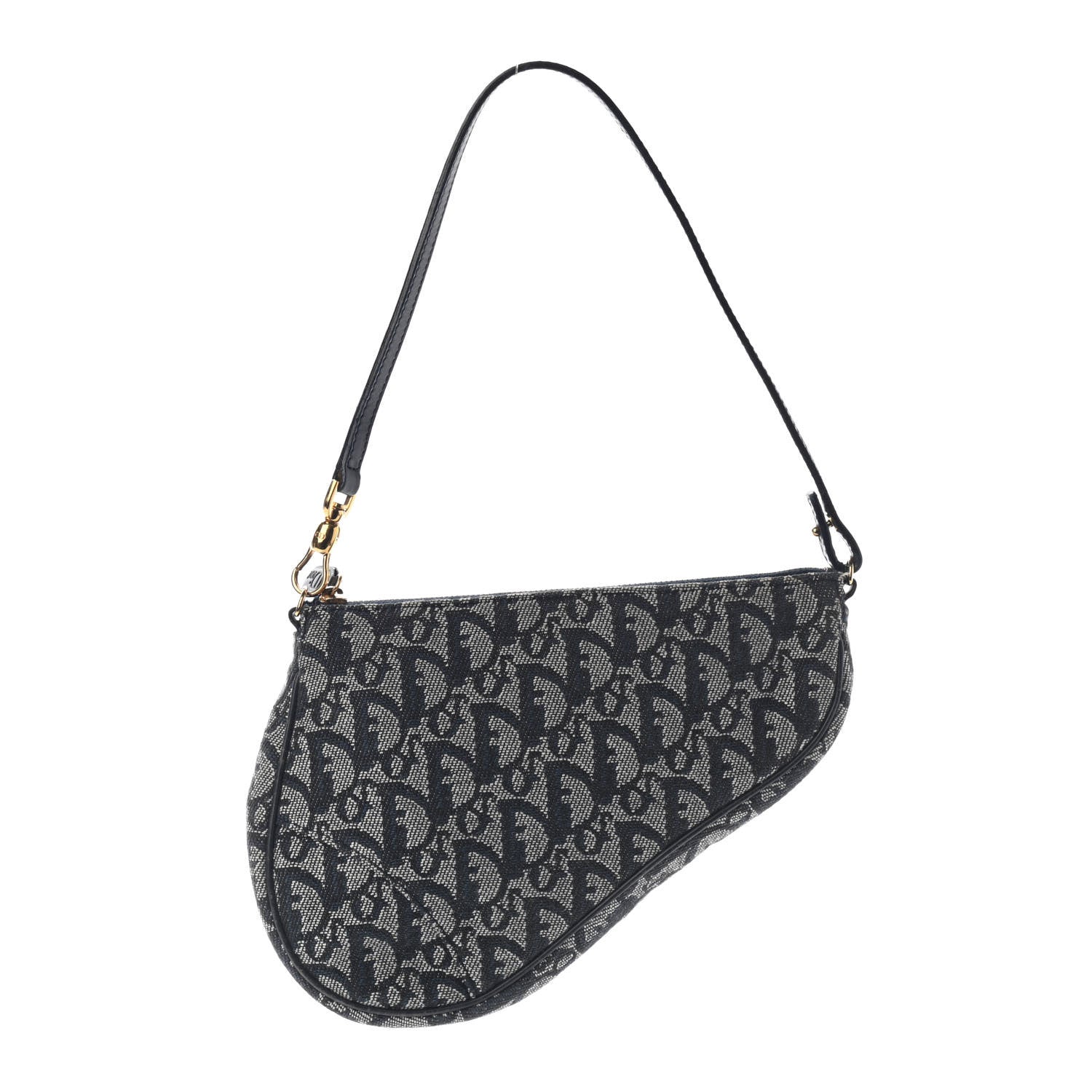 Christian Dior Monogram Mini Saddle Pochette Navy 1 of 7