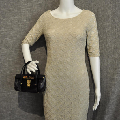 Gucci Calf Hair Calfskin Mini Bamboo Bullet Handbag Black 2 of 9