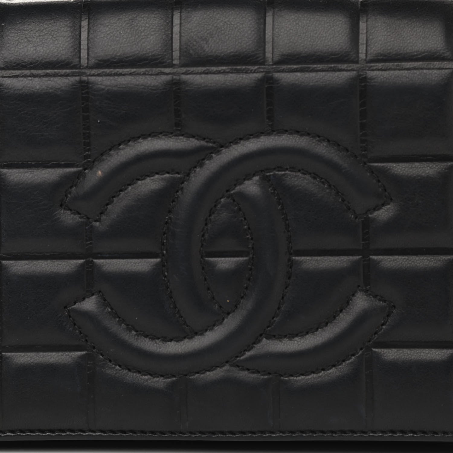 Chanel Lambskin Quilted CC Chocolate Bar Flap Black 10 of 16